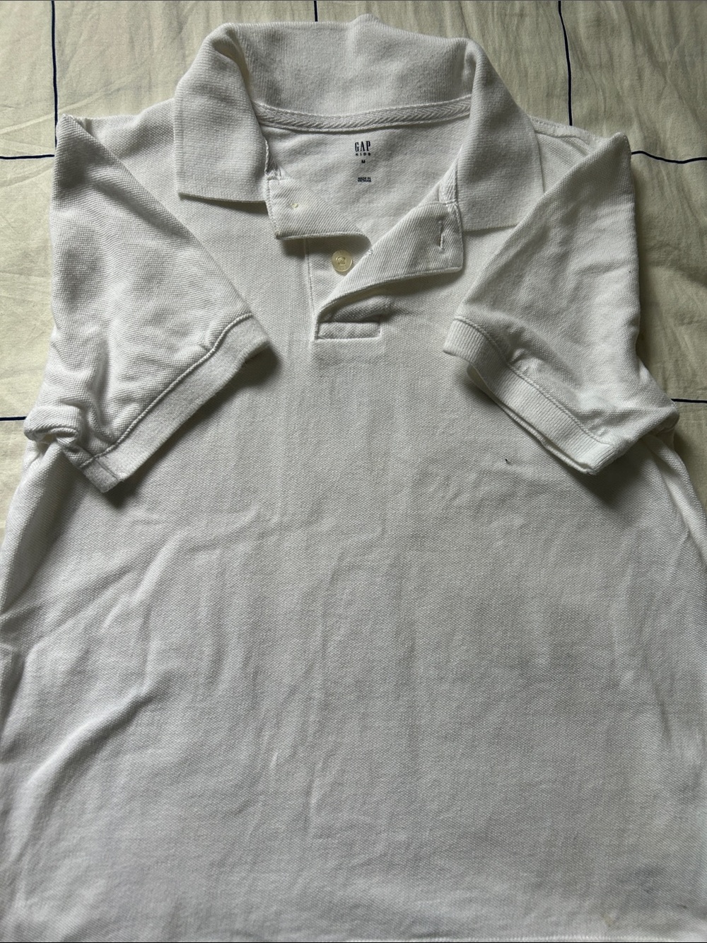 Kids 6-7 year old - GAP White Short-Sleeve Polo Shirt